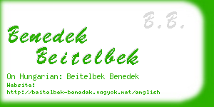 benedek beitelbek business card